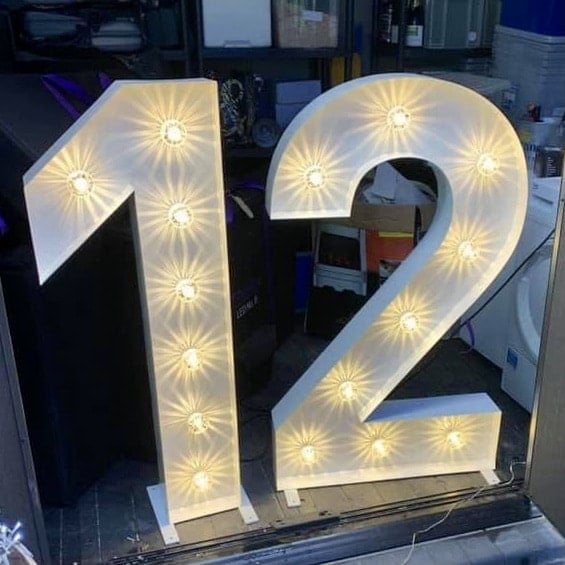Light up number 12 hire