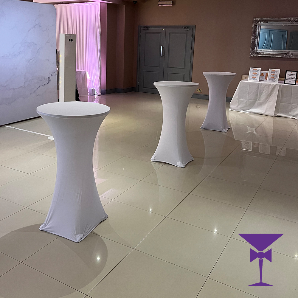 White Poseur Table Hire London