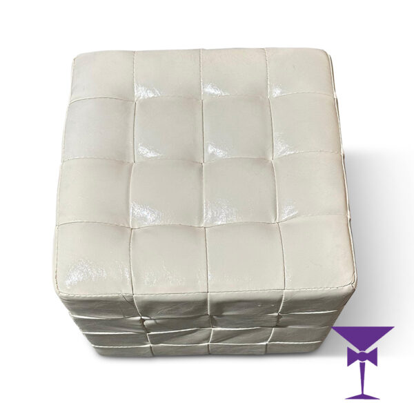 White Leather Cube Seat Hire