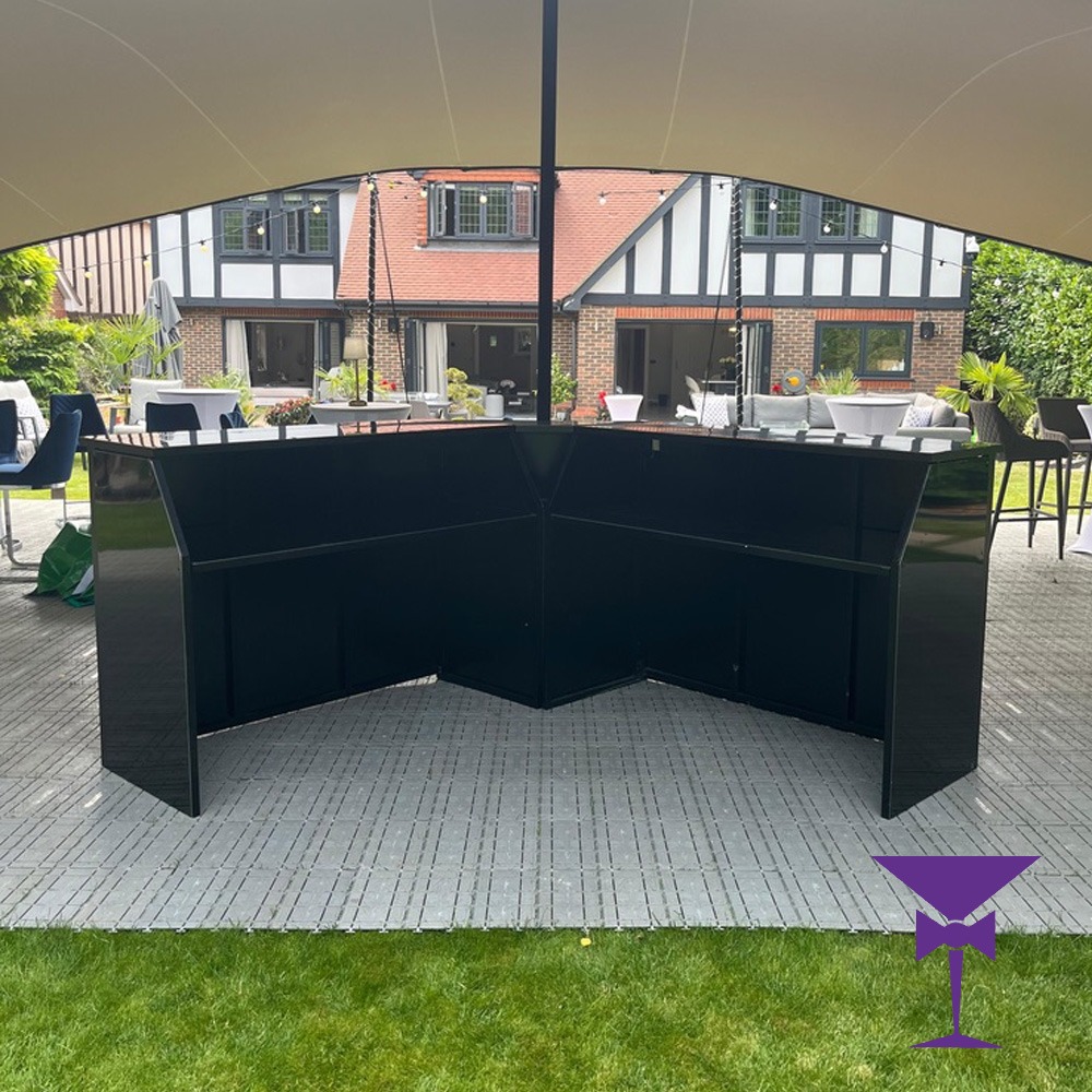 Rear view of our black gloss full corner bar