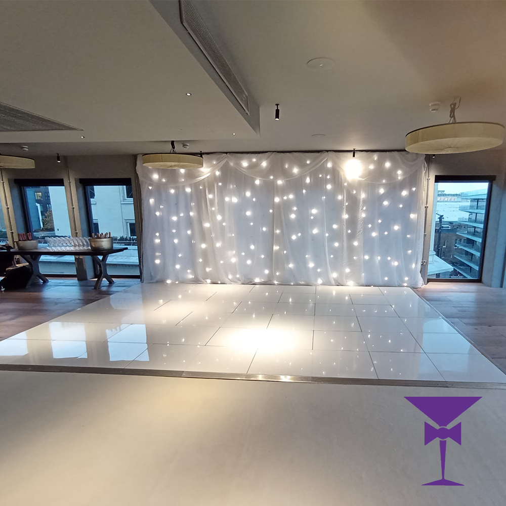 Starlit White Drape With White Dance Floor