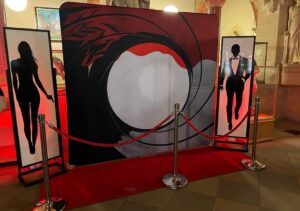 James Bond Themed Backdrop & Silhouette Boards