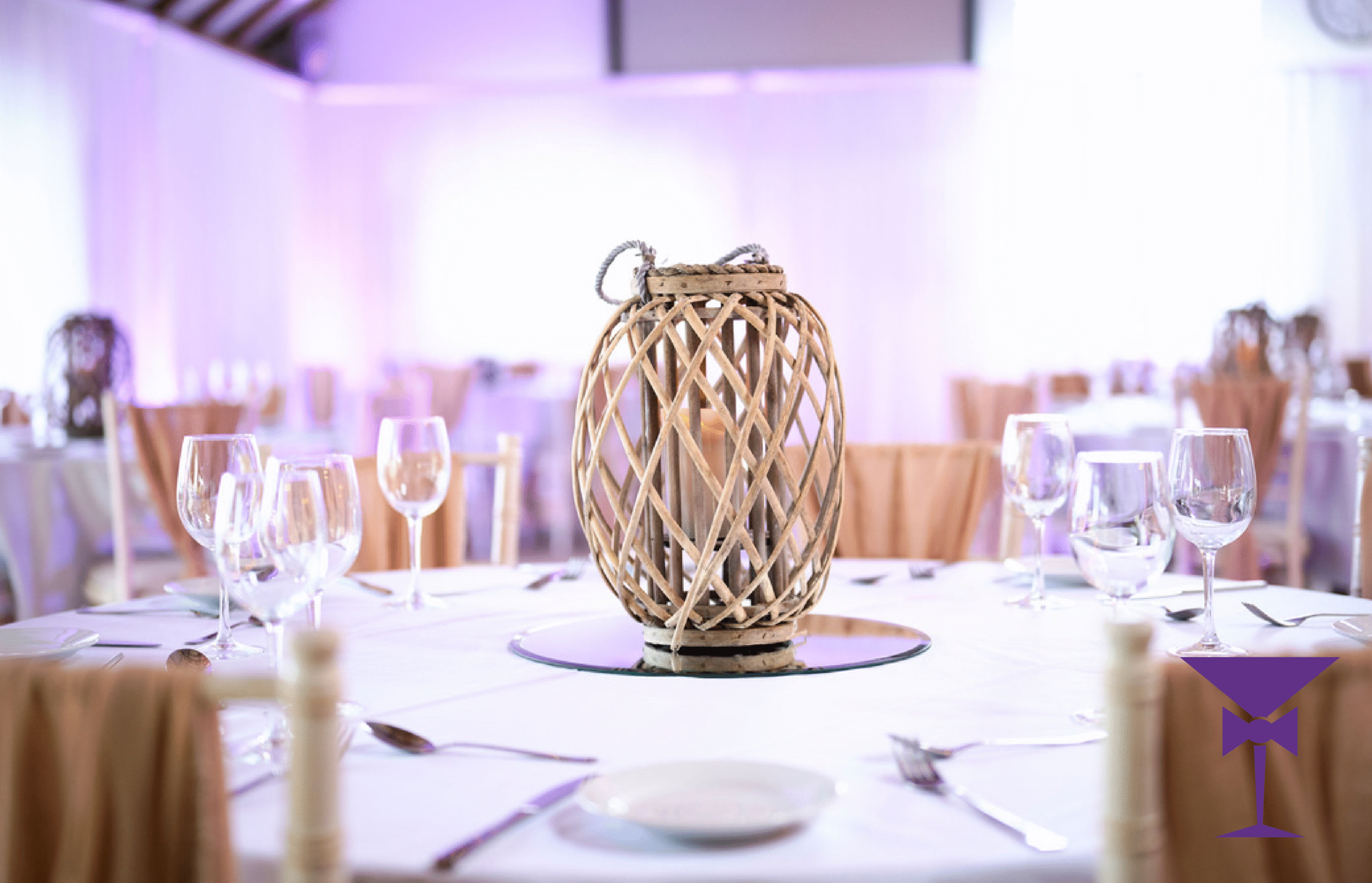 Rustic Table Centrepieces at Old Reigatian