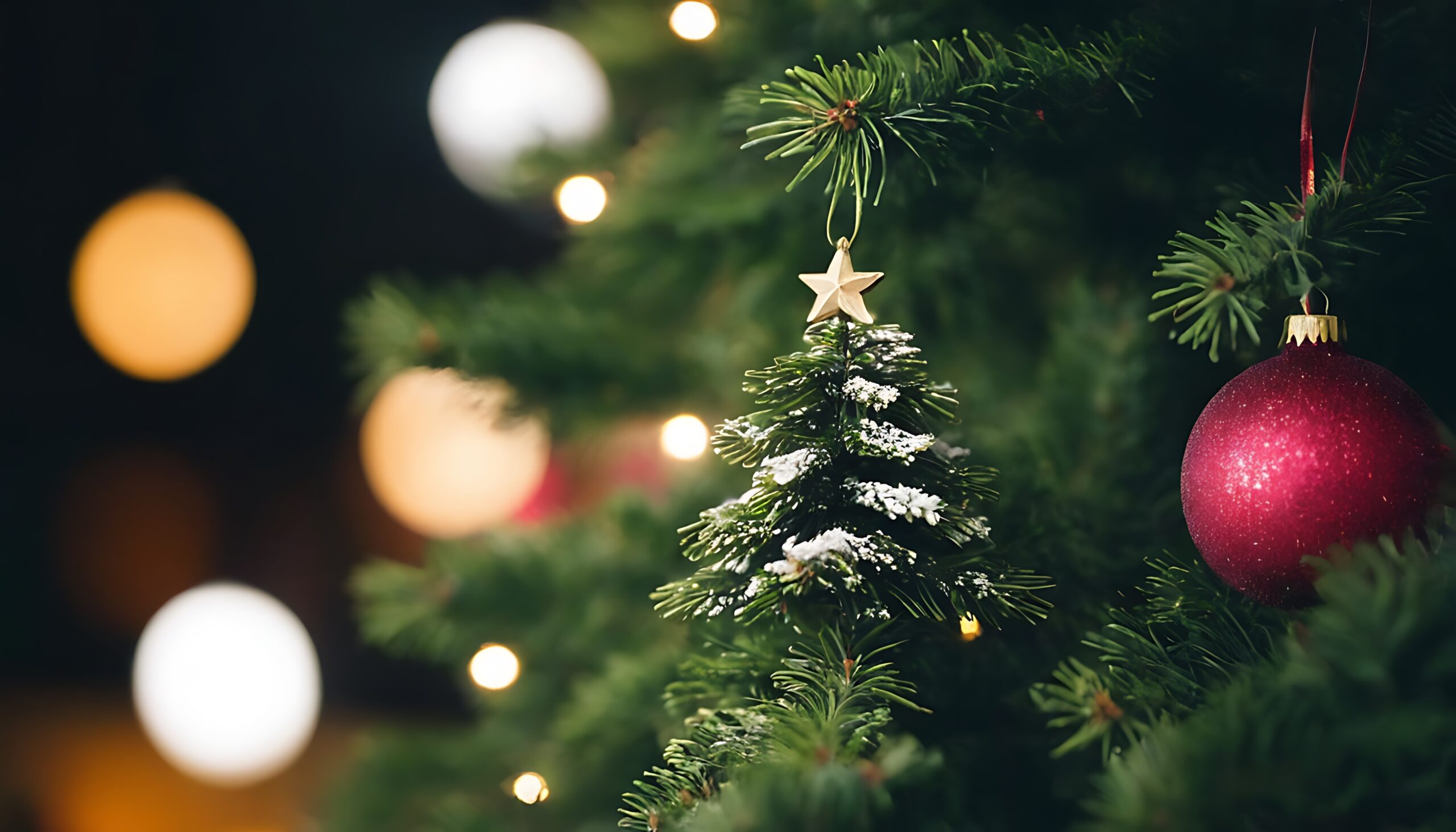 Close-up,View,Of,A,Christmas,Tree,Background