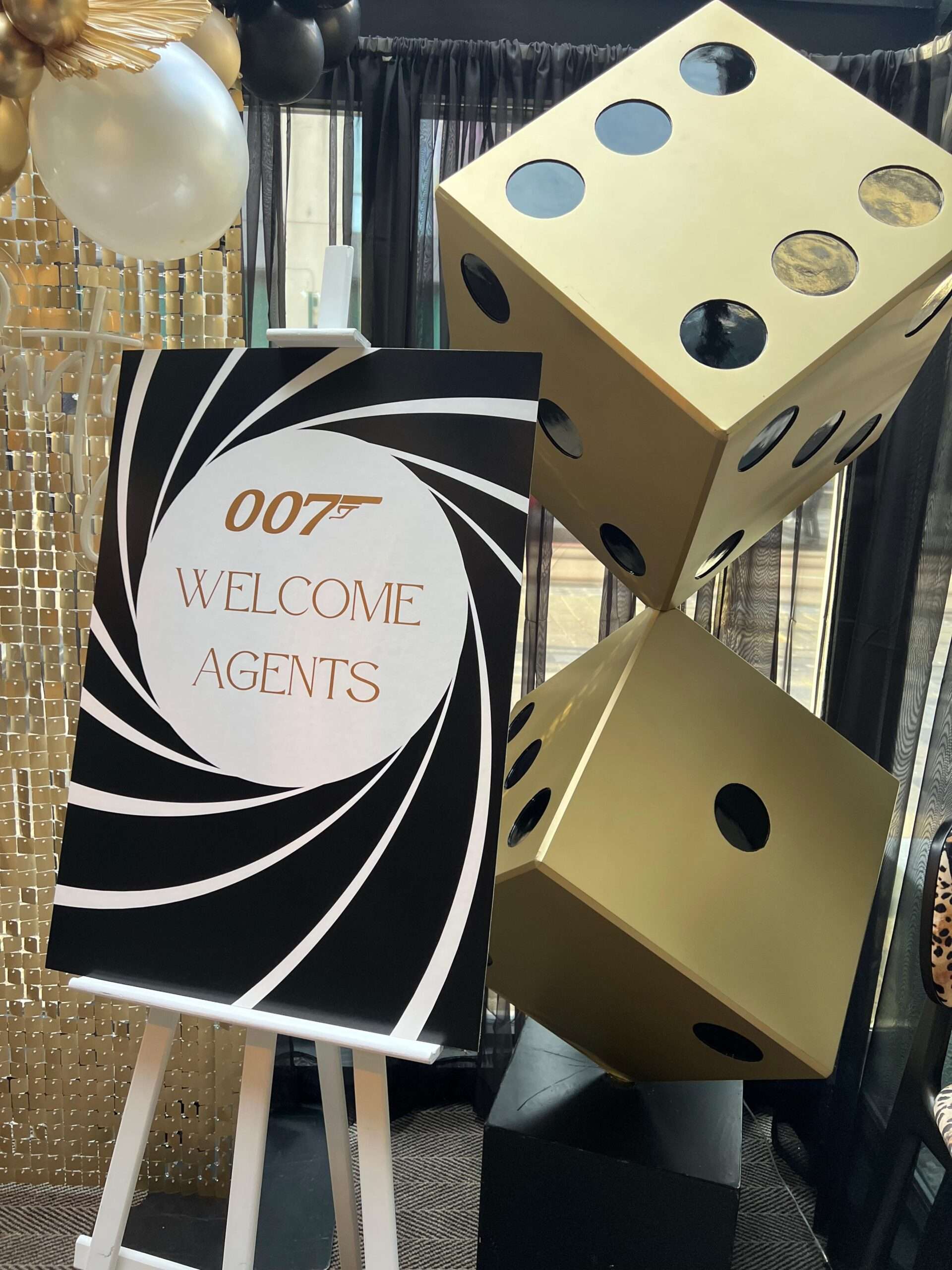 Gold Dice Props For James Bond Themed Party