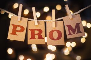 The,Word,Prom,Printed,On,Clothespin,Clipped,Cards,In,Front