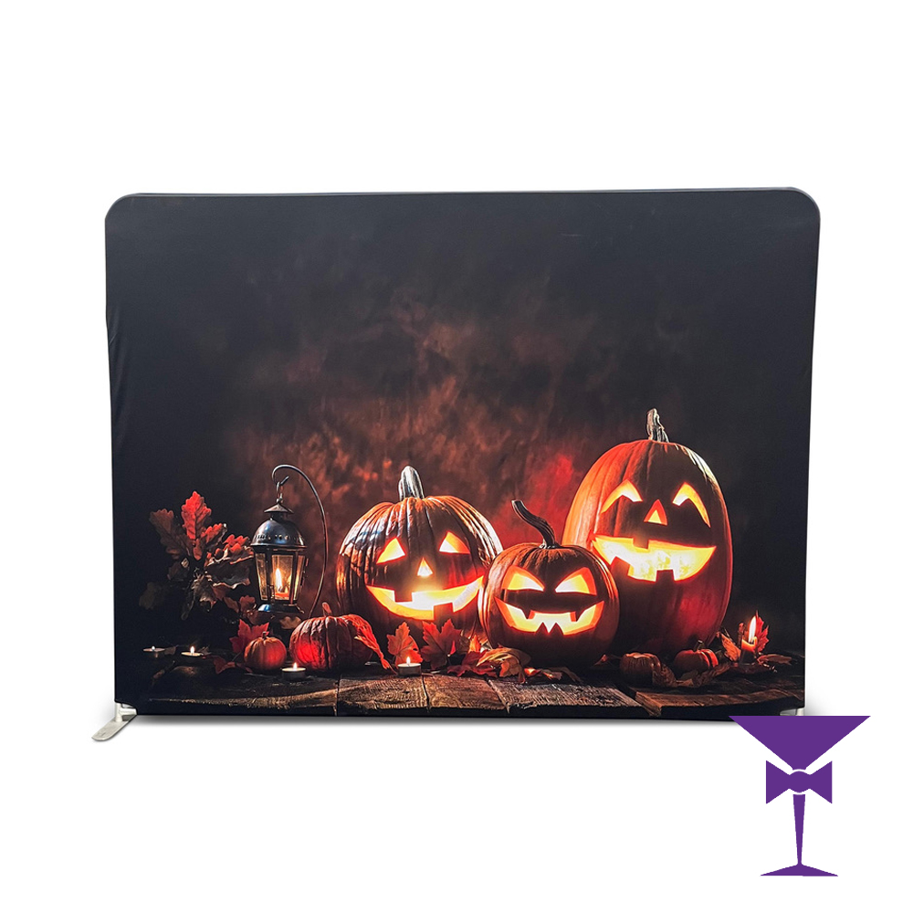 10ft Halloween Pumpkins With Leaves Backdrop Hire