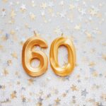 Number,60,Sixty,Golden,Celebration,Birthday,Candle,On,Festive,Background.