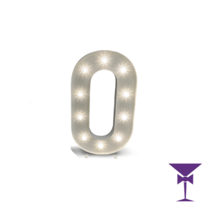 Light Up Number 0 for hire in Surrey & Sussex