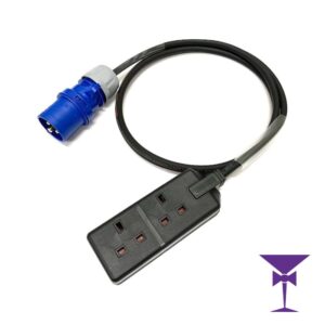 16A Male to 13A Socket Female - Dual