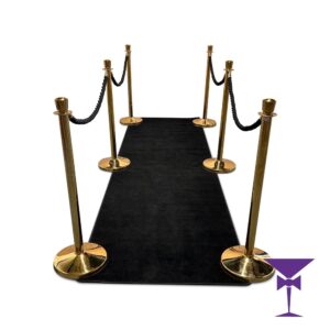 Black Carpet Hire - Package 3 (Gold Posts) 1 Metre x 3 Metre