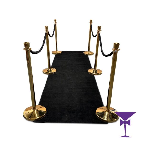 Black Carpet Hire - Package 3 (Gold Posts) 1 Metre x 3 Metre