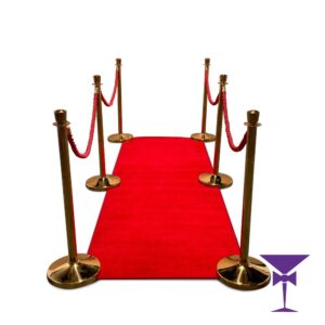 Red Carpet Package 3 - 1X3M Red Carpet Package - Gold Posts