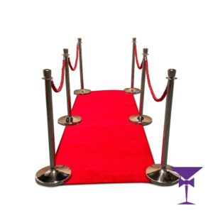 Red Carpet Package 3 - 1M X 3M Red Carpet Package - Silver Posts
