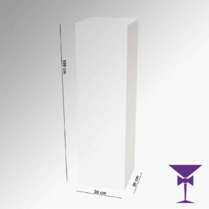 White Display Plinth Pedestal Hire - 100cm x 30cm x 30cm