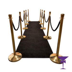 Black Carpet Hire - Package 1 (Gold Posts) - 1 Metre x 5 Metre