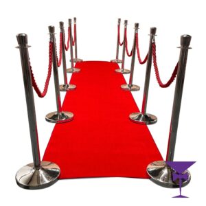 RED CARPET HIRE PACKAGE 1 (1x5 METRE RED CARPET) - Silver Posts
