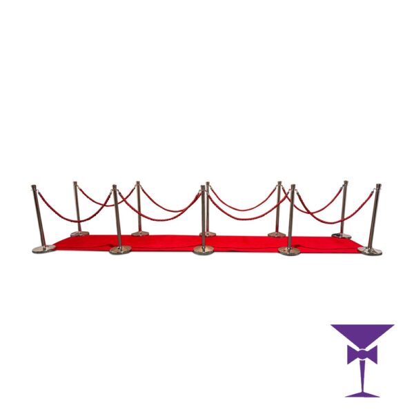 RED CARPET HIRE PACKAGE 1 (1x5 METRE RED CARPET) - Silver Posts - Image 2