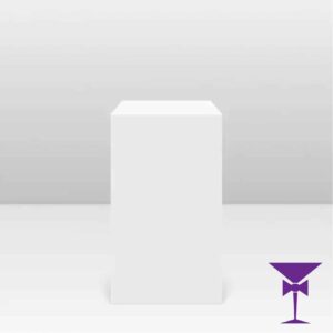 White Display Plinth Pedestal Hire - 50 x 30cm x 30cm