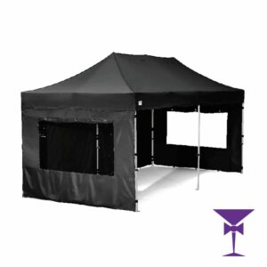 6 Metre x 3 Metre Gazebo Black - With Sides