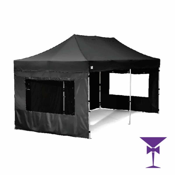 6 Metre x 3 Metre Gazebo Black - With Sides