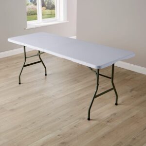 6ft Folding Trestle Table White - Without Cover