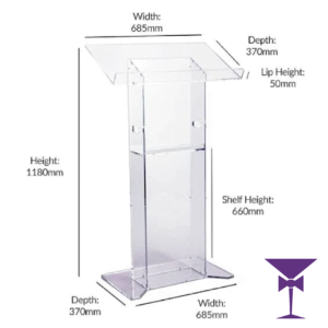 Acrylic Lectern Hire Measuments