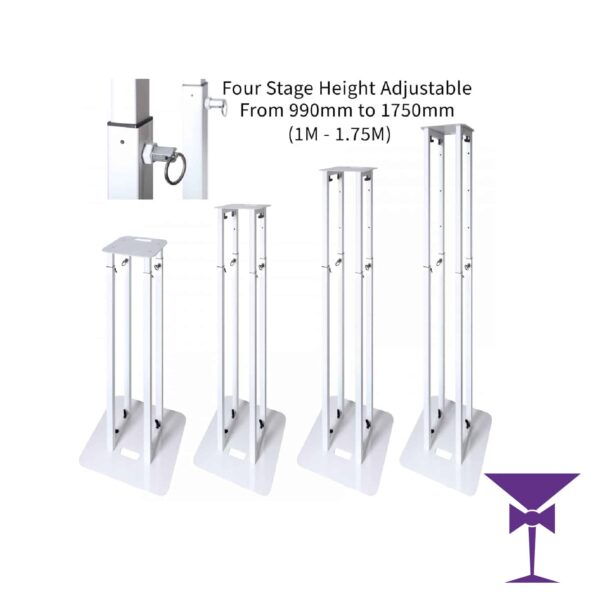 White Novopro Height Adjustable Podium/Plinth Hire - PS1XL - Image 3