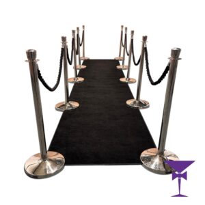 Black Carpet Hire - Package 1 (Silver Posts) - 1 Metre x 5 Metre