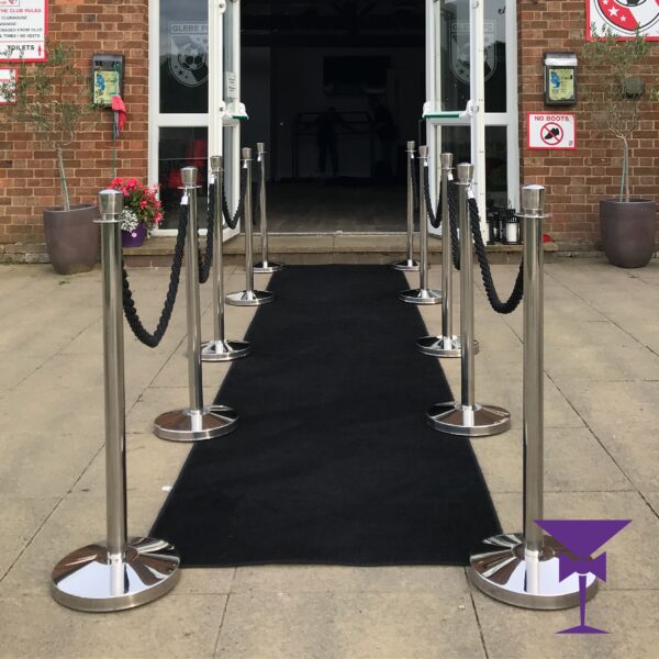 Black Carpet Hire - Package 1 (Silver Posts) - 1 Metre x 5 Metre - Image 3