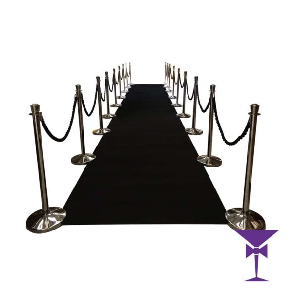 Black Carpet Package 2 - 1.5x10m With Silver Posts