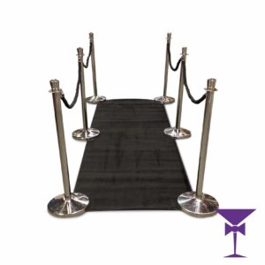 Black Carpet Hire - Package 3 (Silver Posts) 1 Metre x 3 Metre