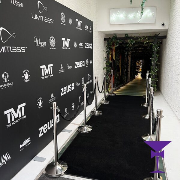 Black Carpet Hire - Package 6 (Silver Posts) 1.6 Metre x 6 Metre - Image 4