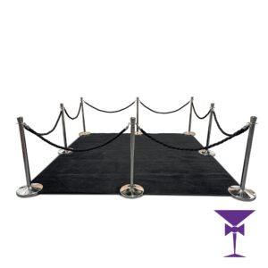 Black Carpet Hire - Package 4 - Presentation Package (Silver Posts) 3 Metre x 3 Metre