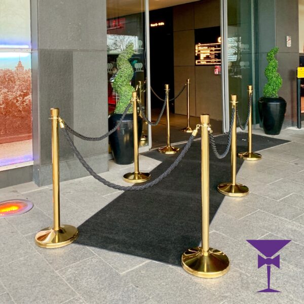 Black Carpet Hire - Package 3 (Gold Posts) 1 Metre x 3 Metre - Image 2