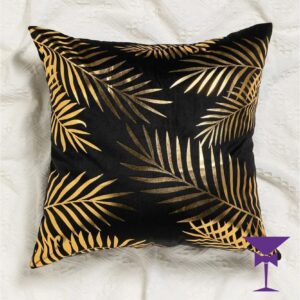 Black Cusion With Gold Leaves - 45x45cm