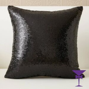 Black Sequin Cushion - 45x45cm