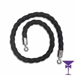 Black Stanchion Rope With Silver Hooks