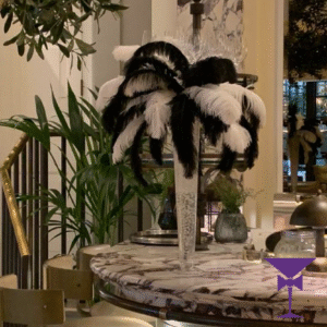 Black & White Feather Centrepiece