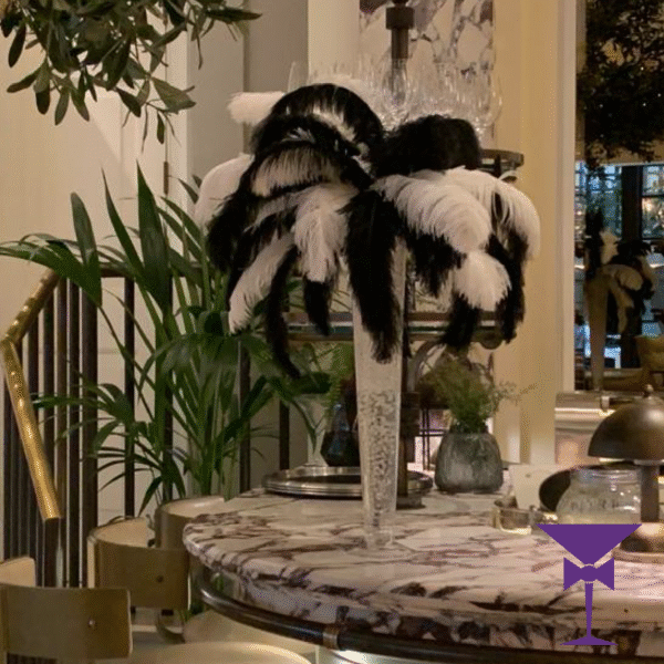 Black & White Feather Centrepiece