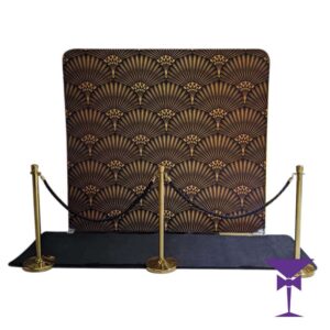 Great Gatsby Black & Gold Backdrop With Black Carpet Package