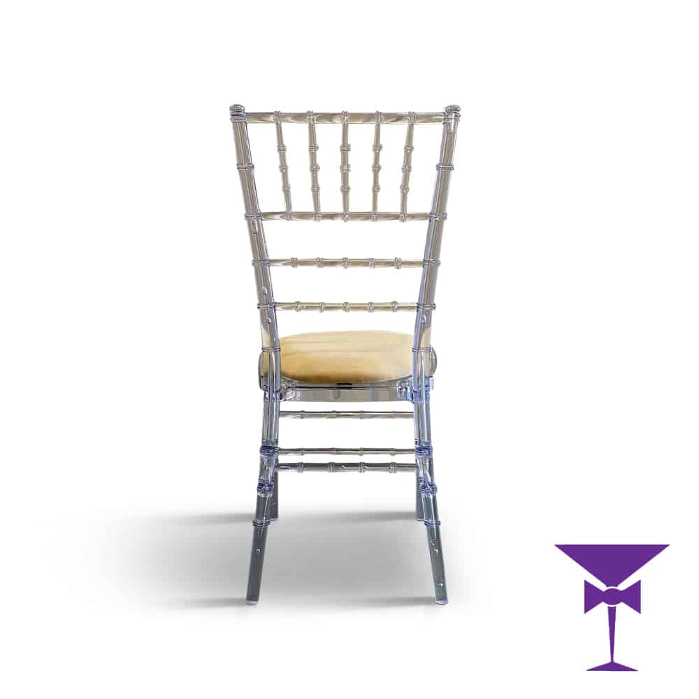 Rear view of our chiavari ghost chairs