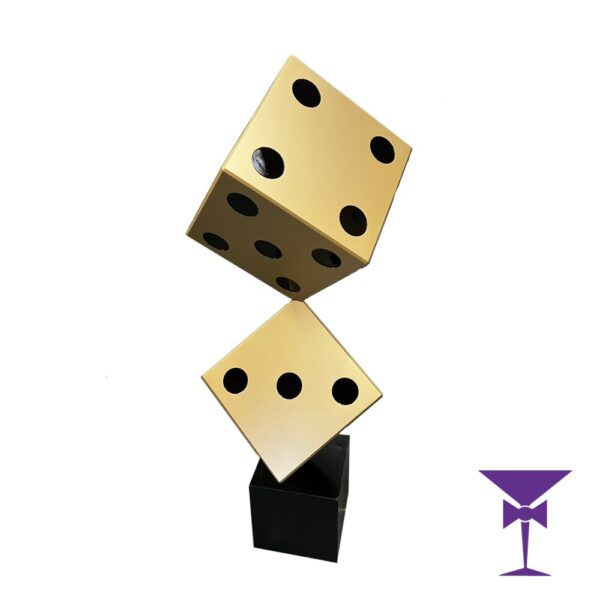 Pair of Giant Tumbling Dice (Gold) - Image 3
