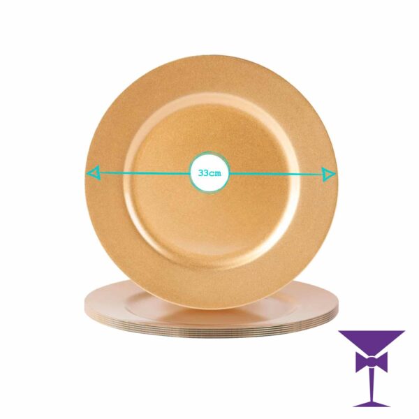 Metallic Gold Charger Plate Hire - 33cm