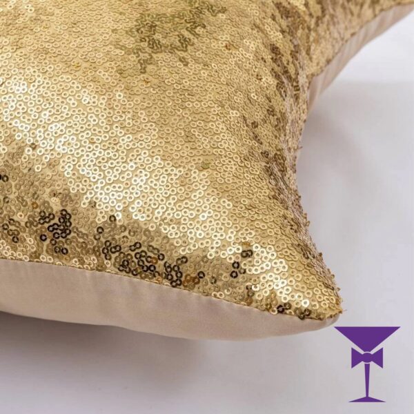 Gold Sequin Cushion - 45x45cm - Image 2