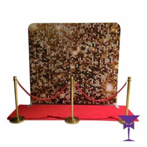 Gold Sequin Stretch Backdrop With Red Carpet Package