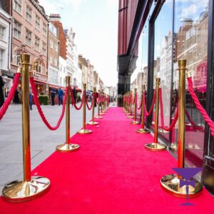 RED CARPET HIRE PACKAGE 2 (1.5x10 METRE RED CARPET) ​- Gold Posts