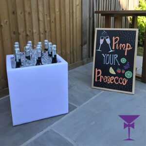 LED Open Cube (Large Ice Bucket Hire/LED Padded Seat Hire)