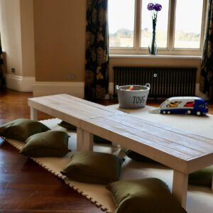 Low Wooden Table - Whitewash