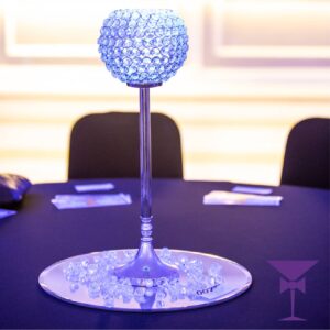 Martini Bowl Crystal Centre Piece With Mirror plate